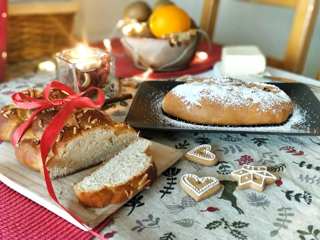 Stůl s máslovou vánočkou